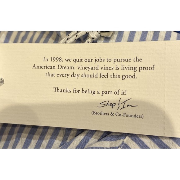 Vineyard Vines Performance 3XL Harbor Stripe Seersucker Tiered Dress‎ Blue - Picture 10 of 11